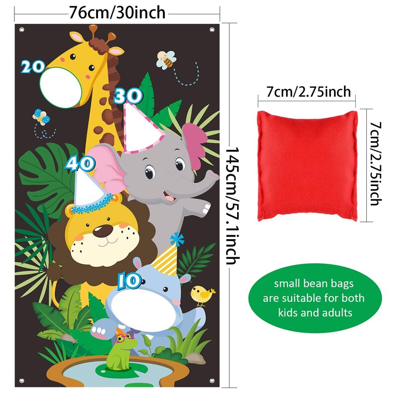 Bean Bag Jungle Animals Toss Game Carnival Kids Safari Zoo Etsy