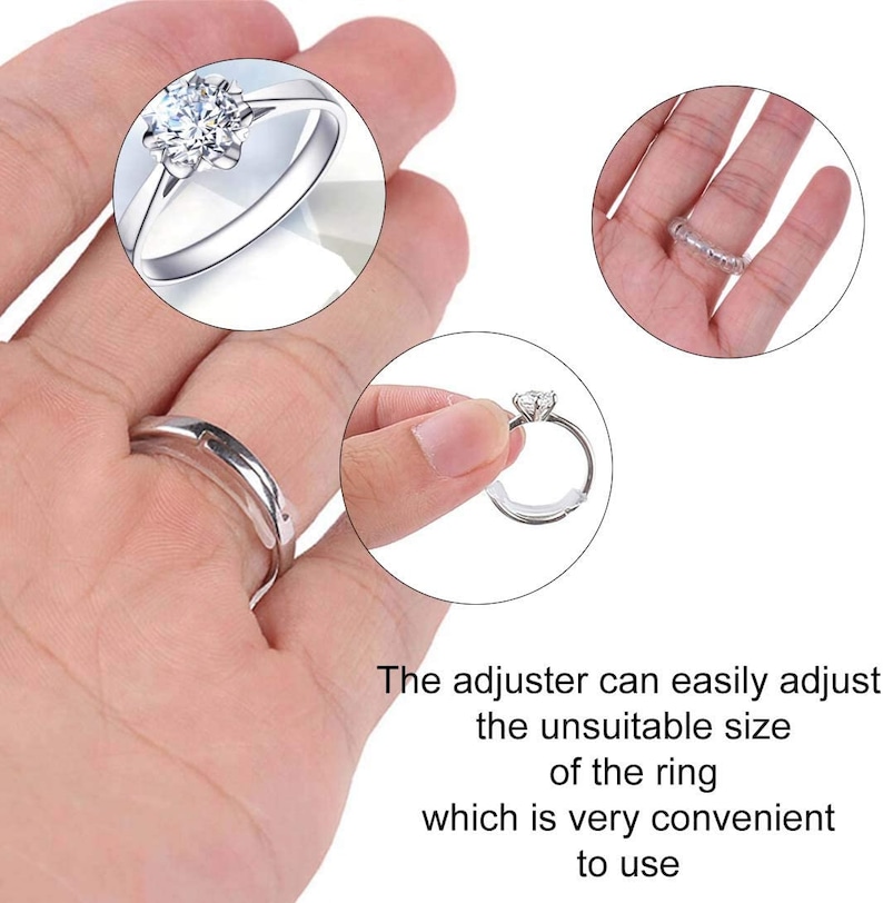 20pcs ring size reducer adjuster loose oversize rings clear etsy