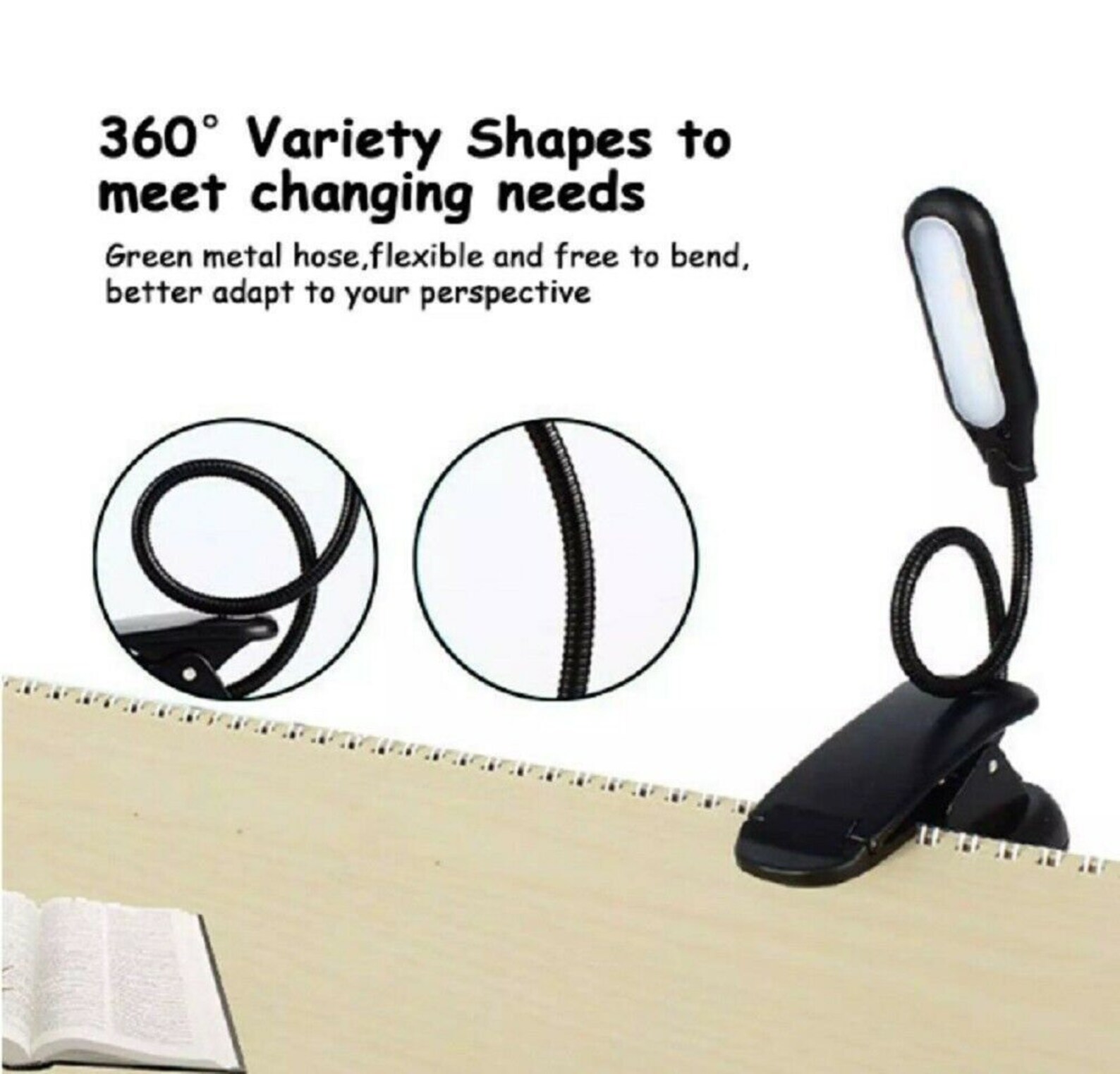 Reading Light Clip On Book Light Clip Light Portable Reading Etsy