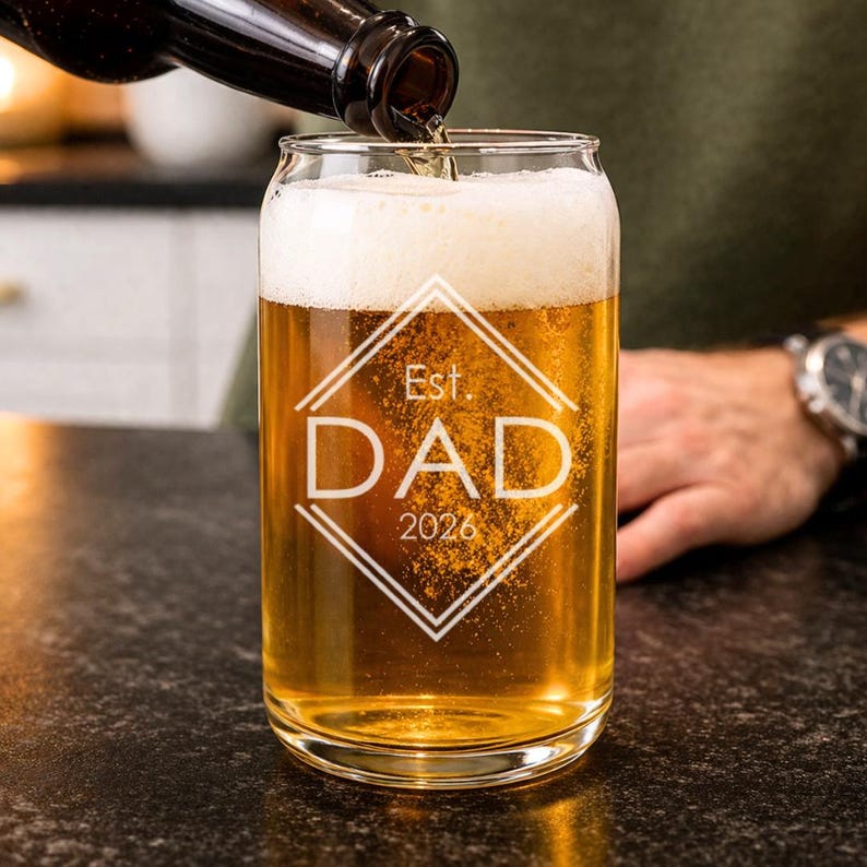 Traditional Whiskey Glass Personalized Dad Gift Established Year Design Custom Engraved Detail Diamond Pattern Rocks Glass Heavy Bottom Tumbler Premium Drinking Experience Father Birthday Present Special Keepsake Item Elegant Bar Collection