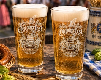 Oktoberfest Beer Glass Engraved Pint Personalized Mug Gift For Beer Drinker German Festival Souvenir Custom Bavarian Stein Party Favor Idea