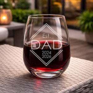 Custom Engraved Whiskey Glass Personalized Dad Gift Established Year Design