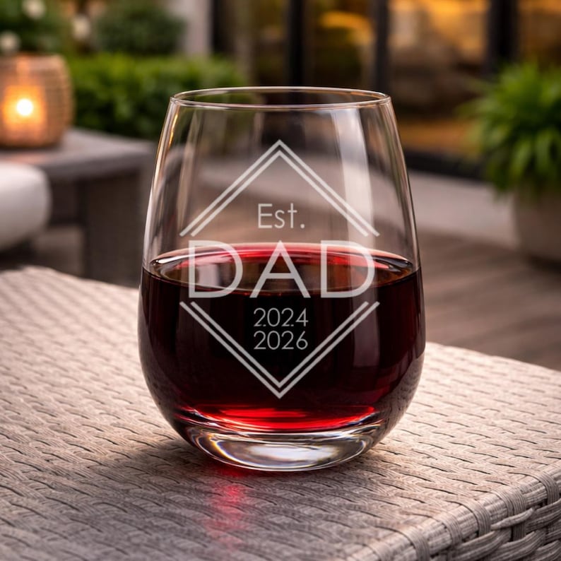 Custom Engraved Whiskey Glass Personalized Dad Gift Established Year Design