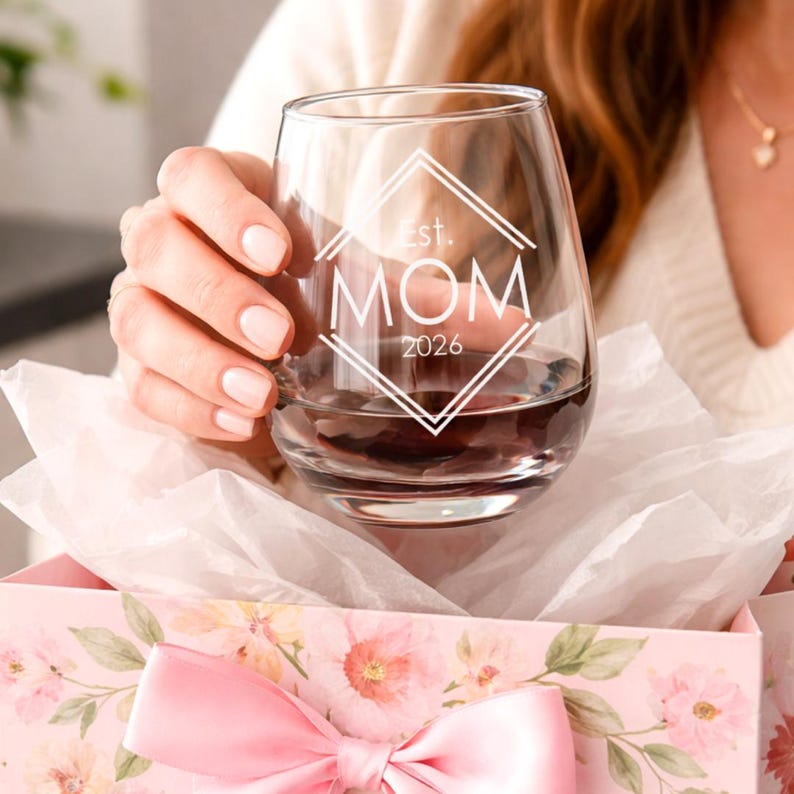 Unique Keepsake Item Premium stemless wine glass engraved present for dad or mom custom