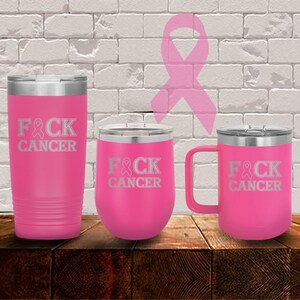 Personalized Breast Cancer Survivor Stainless Steel Tumbler/Fuck Cancer Pink Metal Tumbler/Get Well Soon Gift Breast Cancer/Fuck Cancer Cup