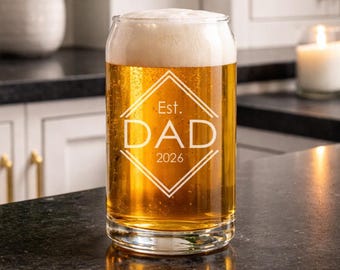 New Dad Beer Can Glass Personalized Pint Glasses For Fathers Day Custom Gift For Dad From Kids Etched Birth Year Glassware Set Engraved
