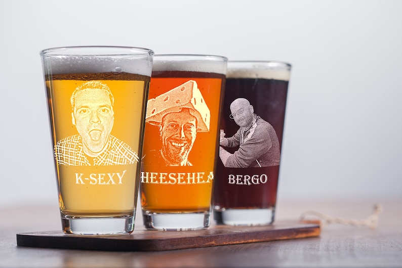 Engraved Pint Glass / Groomsmen Gifts / Custom Pint Glasses / Gifts for Friends / Best Groomsmen Gifts/ Unique Groomsmen Gifts image 2