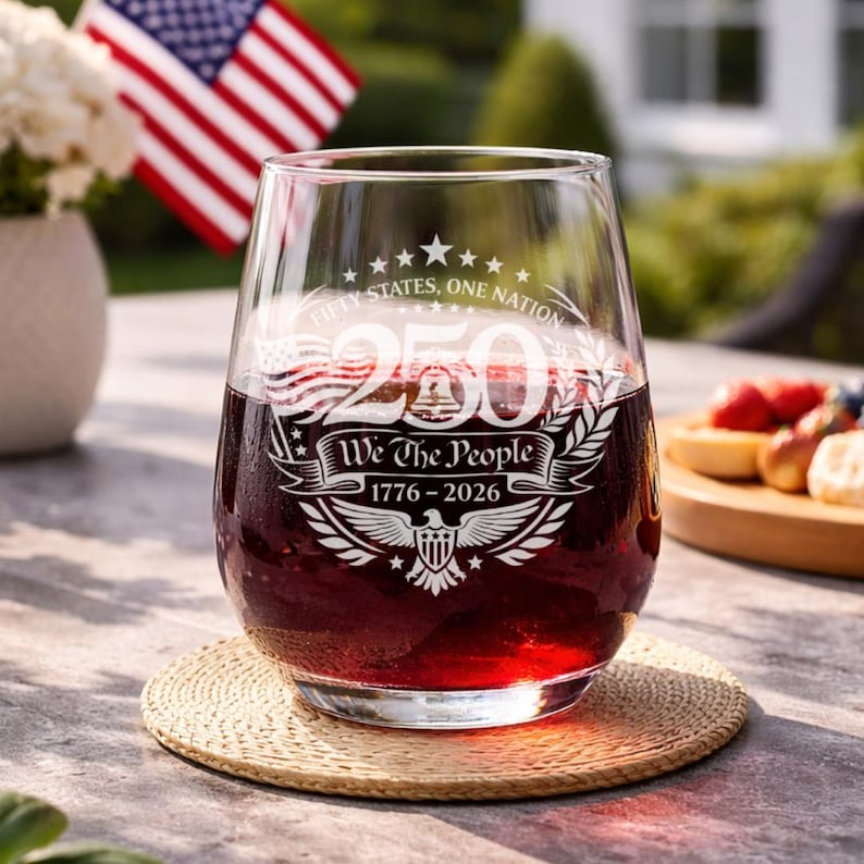 Gift For Dad Personalized Whiskey Tumbler Bourbon Glass Custom Name Engraved Patriotic Design American Eagle Liberty Bell Etched Artwork
