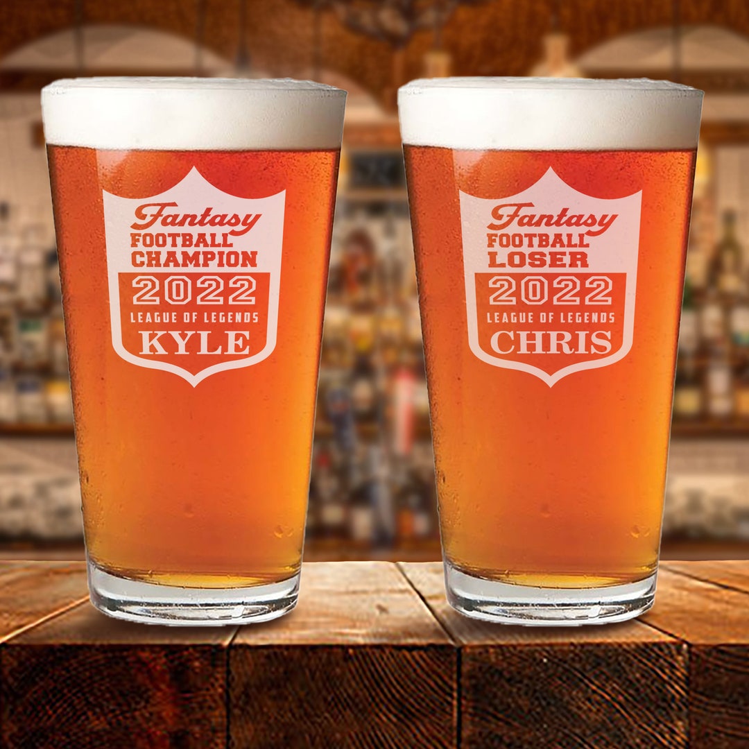 Custom Glassware/personalized Football Pint/fantasy Football/ Etsy
