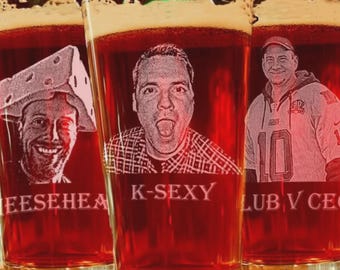 Custom Beer Glass Custom Pint Glasses Picture Glass Beer Mug Pint Glass Custom Engraving Gifts for Friends Best Groomsmen Gifts Unique Gifts