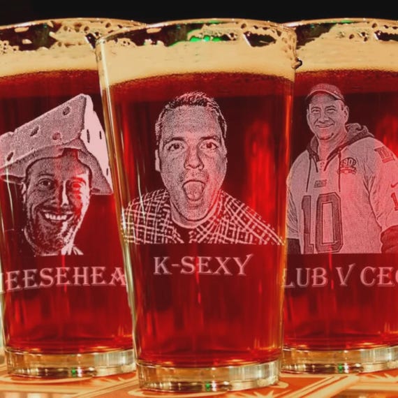 Custom Beer Glass Custom Pint Glasses Picture Glass Beer Mug Pint Glass Custom Engraving Gifts for Friends Best Groomsmen Gifts Unique Gifts
