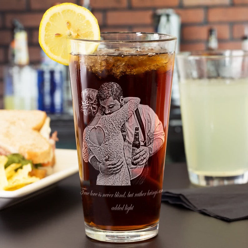Pint Glass / Anniversary Gift Ideas / Custom Photo Gift / Etsy