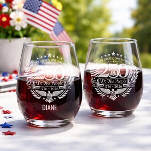 Personalized Tumbler Custom Name Engraved Whiskey Glass Patriotic 250 Design Premium Barware