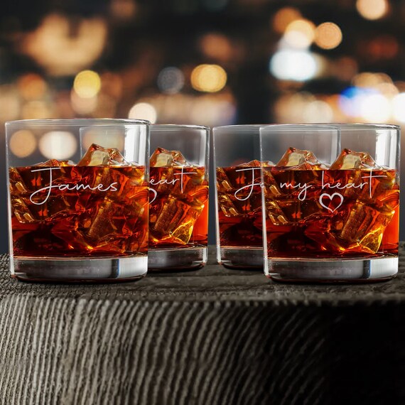 Valentine's Day Engraved Whiskey Glass Gift/customized Whiskey