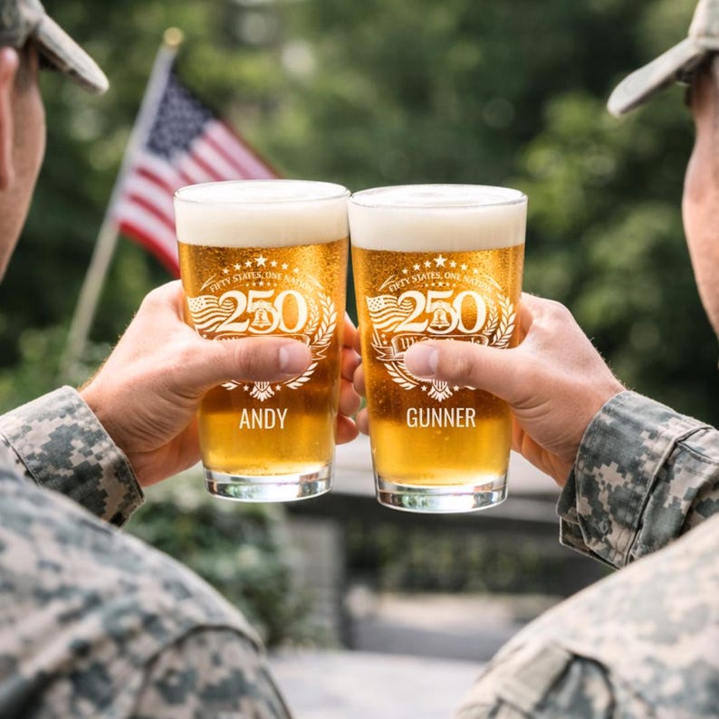 250th Anniversary Barware Collection Premium Whiskey Glass Patriotic Design Custom Name Engraved Tumbler Liberty Bell Eagle American Flag Etched Artwork Commemorative Anniversary Gift Special Occasion Present Father Gift Military Veteran Retirement Heavy