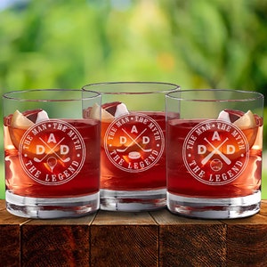 Fathers Day Baseball Glass Gift/Engraved Sports Whiskey Glass/Engraved Bourbon Glass Set For Dad/Hockey/Baseball/Golf Dad Glass