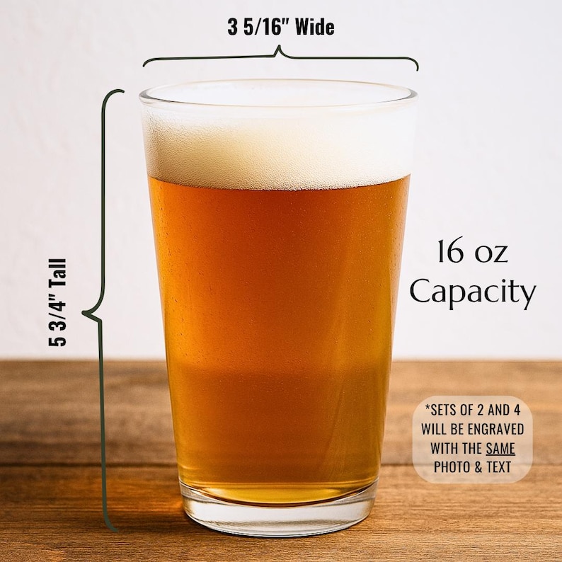 large 16 ounce pint glass etched beer pint with photo engraved glassware for wedding groomsman gift with picture personalized best man beer mug proposal gift for groomsmen