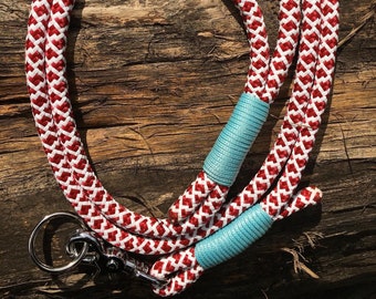 Make your own leash / burgundy and white dog leash / handmade leash / for small and big dogs