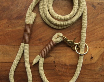 Maak je eigen riem / beige hondenriem / handgemaakte riem / voor kleine en grote honden