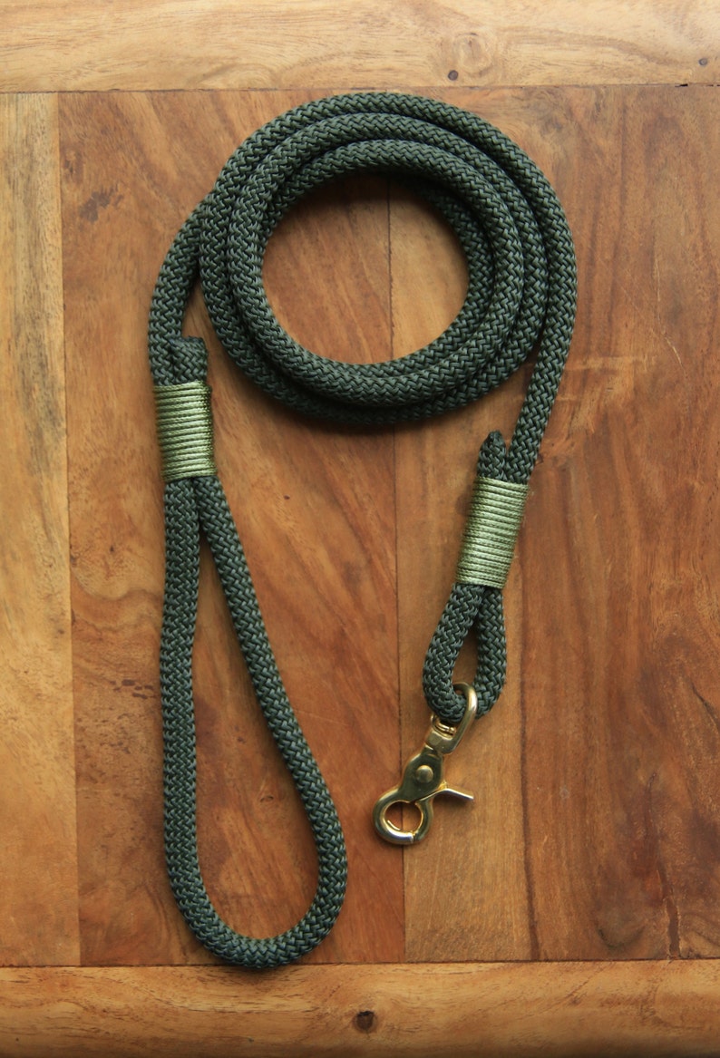 Make your own leash / khaki dog leash / handmade leash / for small and big dogs imagen 2