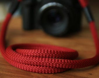 Burgundy Strap / Black Camera Strap / DSLR Strap