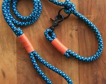 Make your own leash / turquoise & black snake / dog leash / handmade leash / for small and big dogs