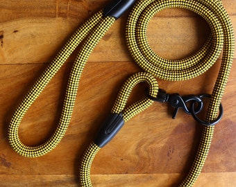 Checkered Black & Yellow dog leash for small and big dogs/ dog leash/dog lead