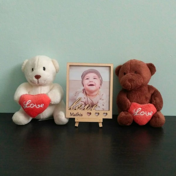 Small wooden photo frame for decoration
