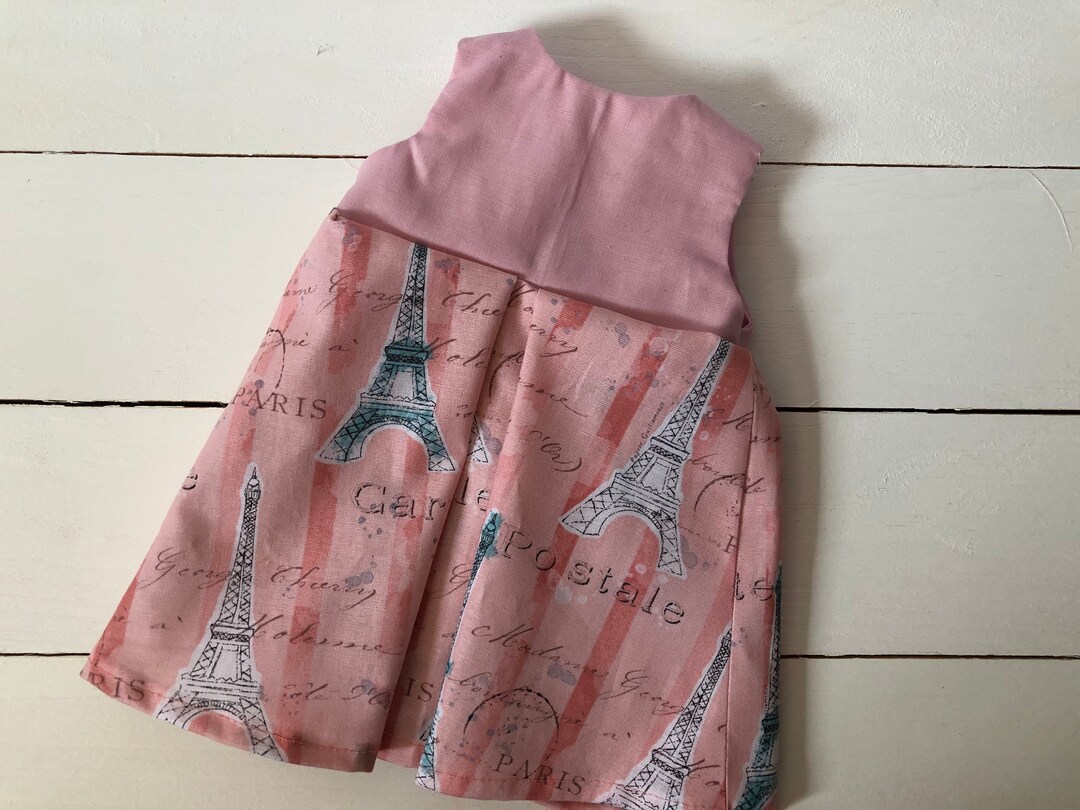 Pink Eiffel Tower Dress Paris Print Midi Dress 18 Inch Doll Etsy