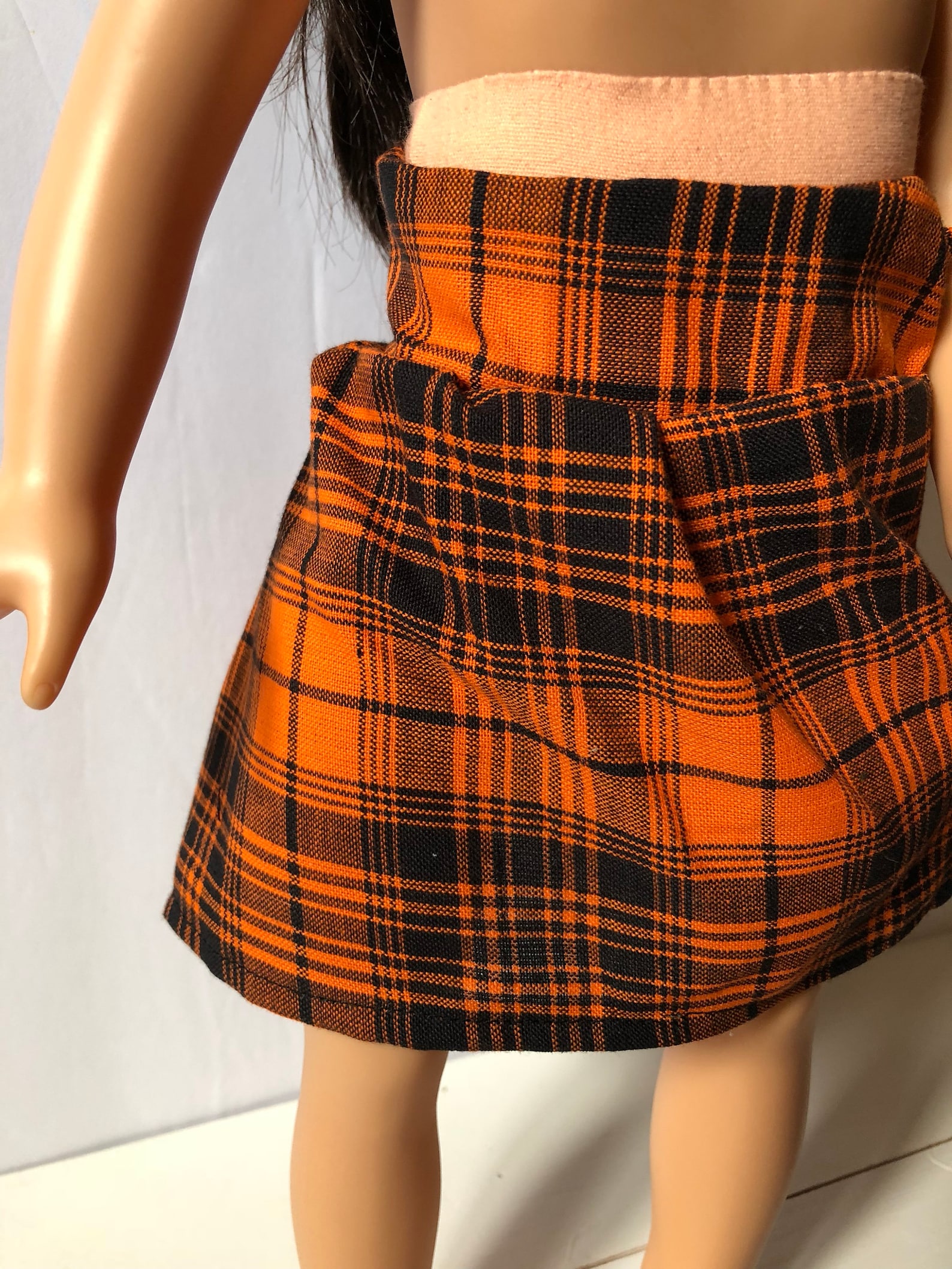 Black & orange plaid skirt american girl skirt 18 inch doll Etsy