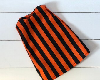 doll black and orange dress, 18 inch doll dress, midi dress, halloween dress, halloween gift