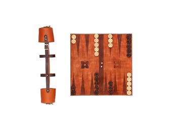 Handcrafted Leather Backgammon Set: Play in Style