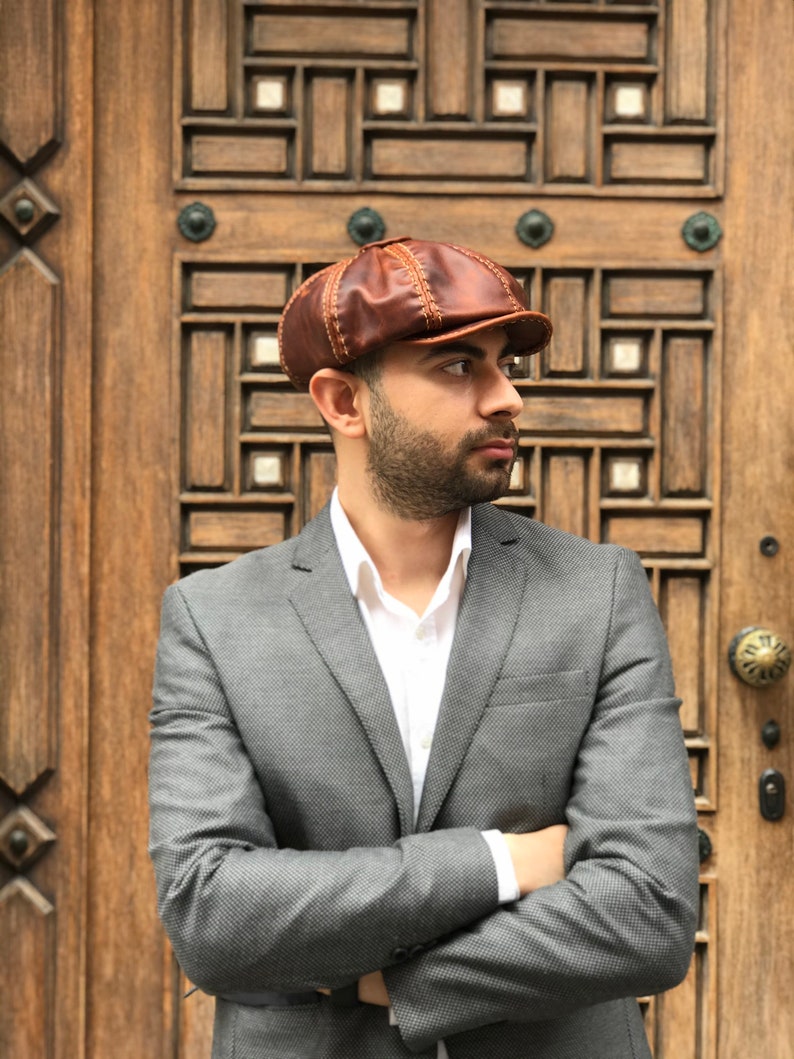 Designer Leather Hats: Where Fashion Meets Functionality Newsboy Cap image 9