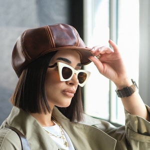 Designer Leather Hats: Where Fashion Meets Functionality Newsboy Cap image 8