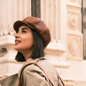 Designer Leather Hats: Where Fashion Meets Functionality Newsboy Cap image 4