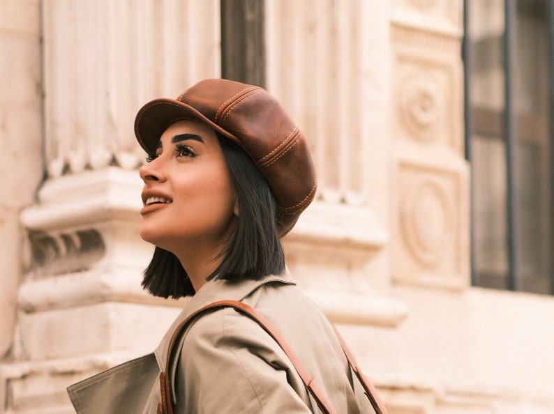Designer Leather Hats: Where Fashion Meets Functionality Newsboy Cap image 4