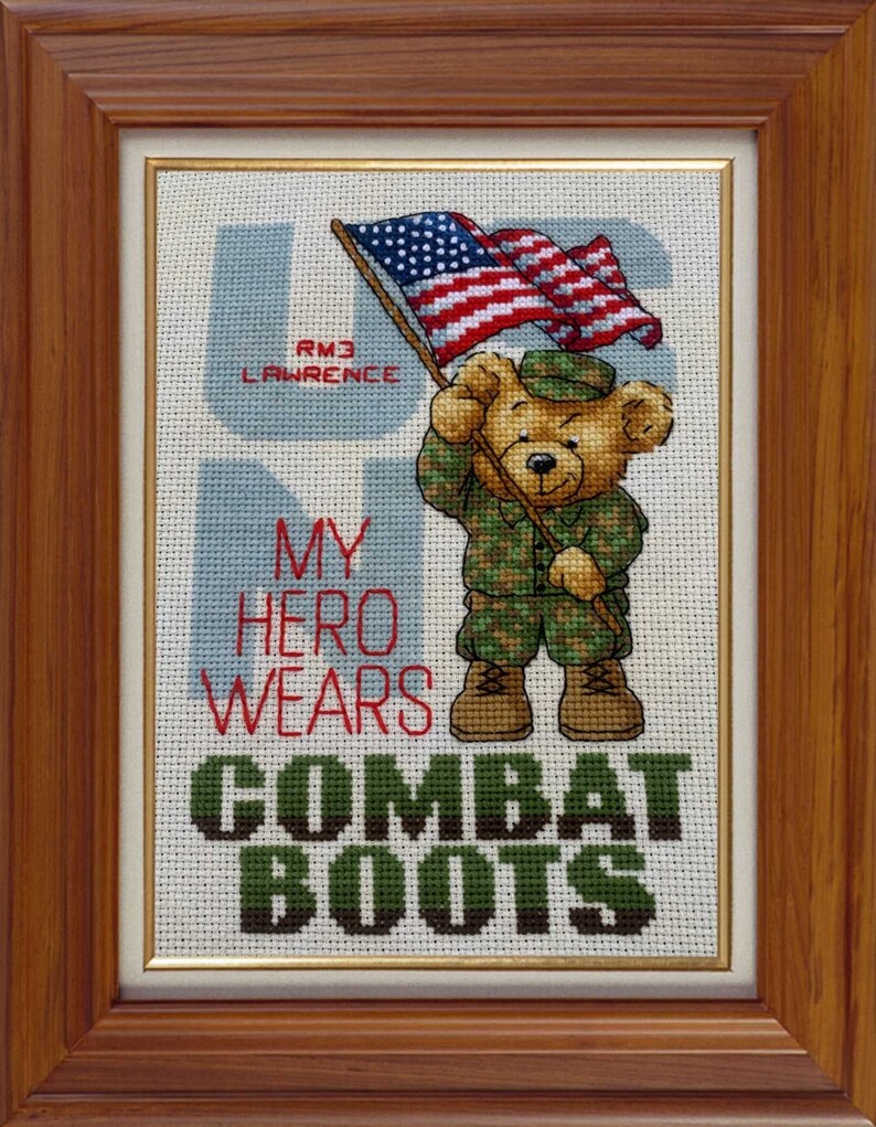 Boots in the House military/patriotic Cross Stitch by Brian Etsy