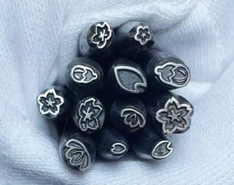 Custom Tiny Stamp Flower Petal Acorn Metal Stamp Steel Punch Jewelry Metal Leather Stamping Tool Bracelet DIY Jewelry Making For Gift