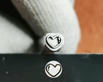 4mm Heart Metal Stamp Lovely Cartoon Steel Punch Jewelry Metal Stamp, Leather Stamping Tool Bracelet DIY Craft Tool, Jewelry Making