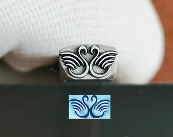 Elegant Swan Love Bird Texture Stamp Steel Punches Jewelry Metal, Leather Stamping Tool Bracelet DIY Craft Tool, Jewelry Making For Gift