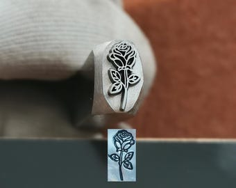 Rose Lotus Flower Steel Punches Jewelry Metal Leather Stamping Tool Bracelet DIY Craft Tool Decorative Art Metal Design Stamp Jewelry Making