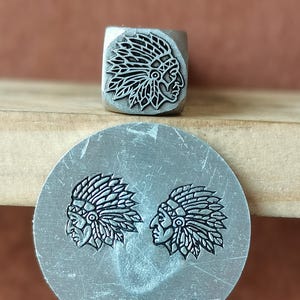INDIAN Metal Stamp Indian Man Steel Punch Jewelry Metal Leather Stamping Tools Bracelet DIY Craft Tool Marking Stamp Jewelry Making For Gift