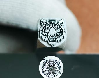 Custom Stamp Beast Tiger Metal Stamp Animal Totem Steel Punch Jewelry Metal, Leather Stamping Tools Bracelet DIY Craft Tool, Jewelry Making
