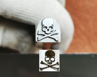 Custom Stamp Skull Metal Stamp Steampunk Human Skeleton Steel Punch Jewelry Metal, Leather Stamping Bracelet DIY Craft Tool, Jewelry Making