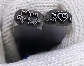 Love Cat Metal Stamp Animal Cartoon Steel Punch Jewelry Metal, Leather Stamping Tools Bracelet DIY Craft Tool,  Jewelry Making For Gift
