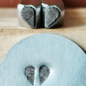 Love/Heart Stamp Fingerprints Steel Punches Jewelry Metal, Leather Stamping Tools Bracelet DIY Craft Tool, Jewelry Making for Gift--One Pair