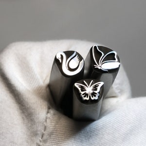 Butterfly/Swan Steel Punches Jewelry Metal, Leather Stamping Tools Bracelet DIY Craft Tool, Marking Stamp, Jewelry Making For Gift