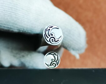 Custom Stamp Lucky Moon Metal Stamp Helix Steel Punches Jewelry Metal, Leather Stamping Tools Bracelet DIY Craft Tool, Jewelry Making Gift
