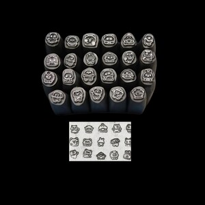 4mm Cartoon Animal Metal Stamp lovely  bear dog puppy Punch Set Jewelry Metal, Leather Stamping Tool Bracelet DIY Craft Tool, Jewelry Making