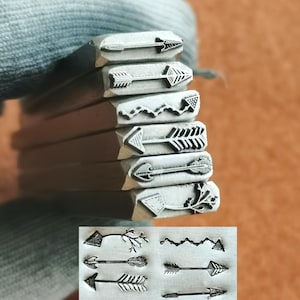 Arrow/feather Texture Indian style Steel Punches Jewelry Metal, Leather Stamping Tools Bracelet DIY Craft Tool, Jewelry Making For Gift